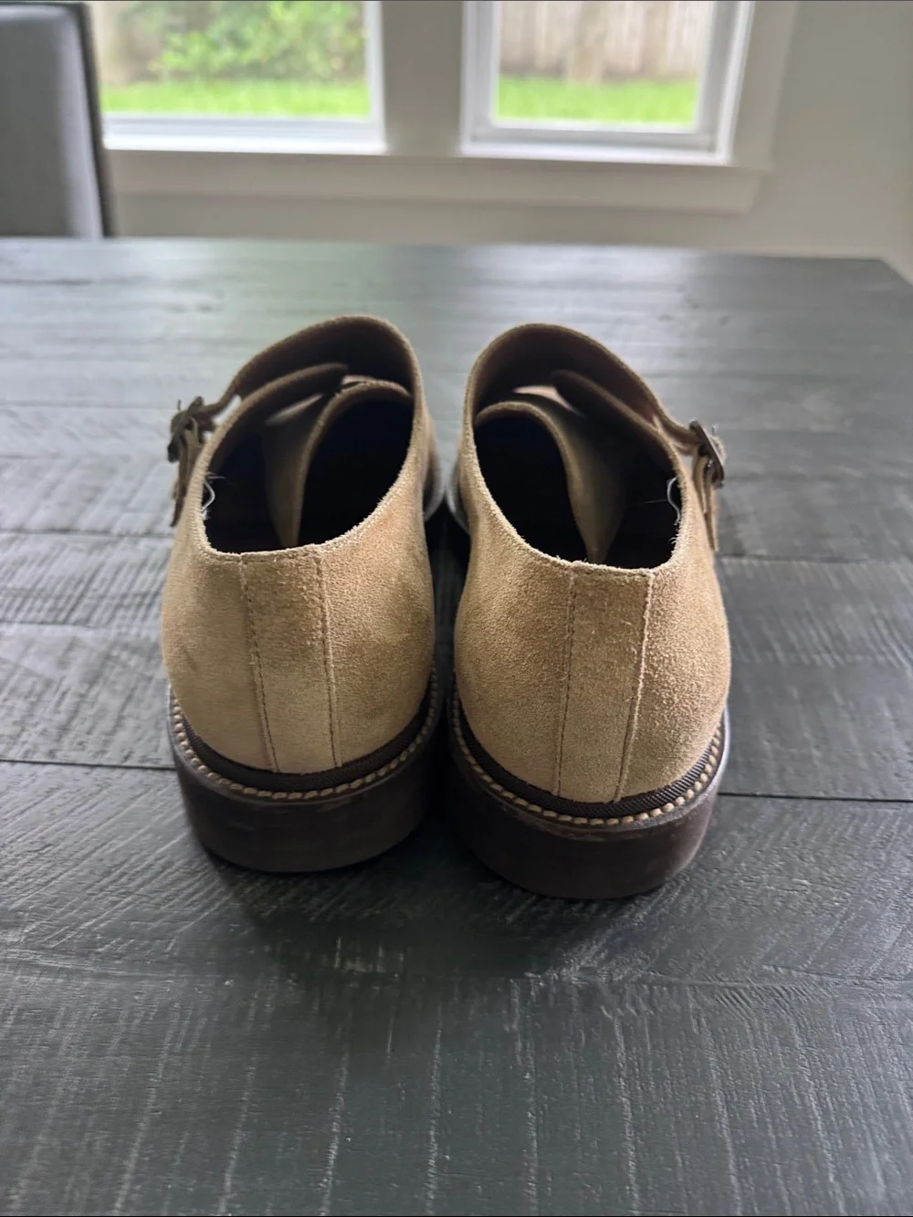 EUC Brunello Cucinelli  Double Monk Strap Suede Shoes - Beige